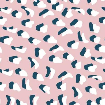 Abstract leopard skin vector seamles pattern.  irregular brush spots and  bac Stock Illustration