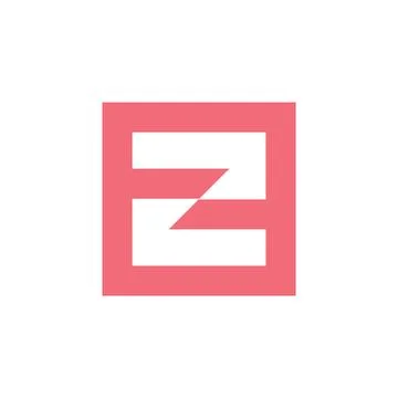 Abstract letter 2f geometric square logo vector Stock Illustration