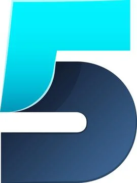 Abstract letter 5 logo illustration in trendy and minimal style Illustrazione stock