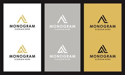 Abstract letter AL monogram logos collection. Illustrazione stock