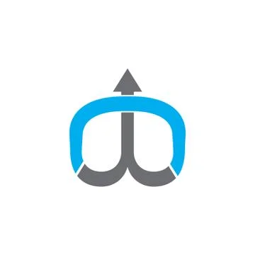 Abstract letter b bow arrow overlapping logo vector Stock Illustration
