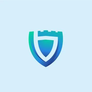 Abstract letter b for shield  logo design Stock Illustration