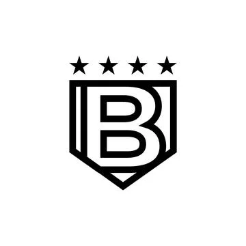 Abstract letter B shield logo design. Stock Illustration