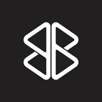 Abstract letter bb simple geometric triangle line logo vector Stock Illustration