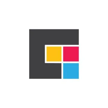 Abstract letter c square simple colorful logo vector Stock Illustration