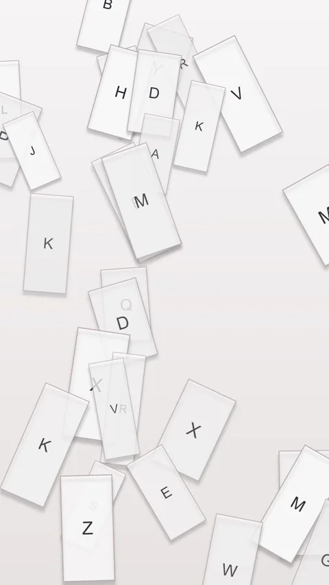 Abstract letter cards create a dynamic, layered visual effect Stock Footage 327625901