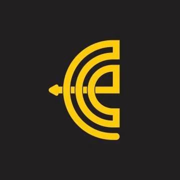 Abstract letter ce linked arrow geometric line logo Stock Illustration