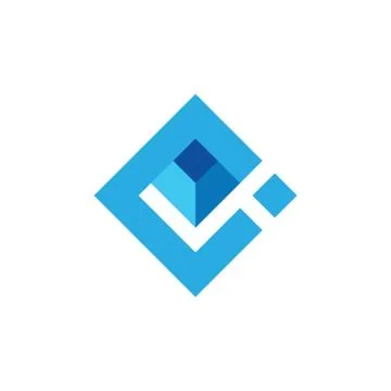 Abstract letter ci square 3d logo vector Stock Illustration