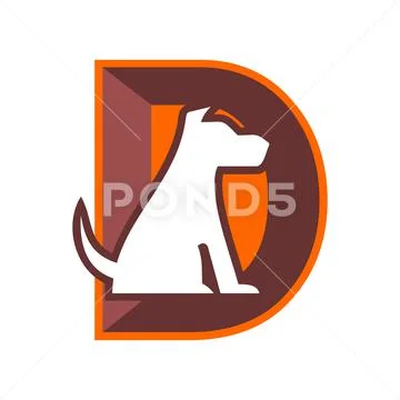 Abstract letter D dog logo icon Stock Illustration