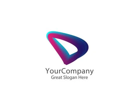 Abstract letter d line logo symbol concept vector illustration Stock Illustration