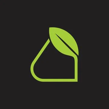 Abstract letter d simple leaf logo vector Stock Illustration