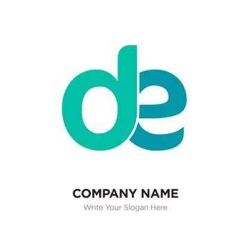 Abstract letter de,ed logo design template, green Alphabet initial letters co Stock Illustration