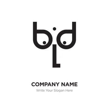 Abstract letter dLd logo design template, Black Alphabet initial letters comp Stock Illustration