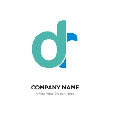 Abstract letter dr, rd logo design template, green Alphabet initial letters c Stock Illustration