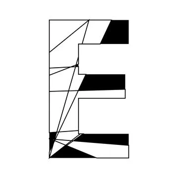 Abstract letter E design, Geometric letter E vector, Monogram E graphic Stock Illustration
