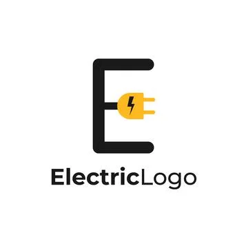 Abstract Letter E Electricity Logo. Flat Vector Logo Design Template Element Stock Illustration