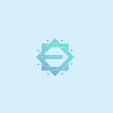 Abstract letter e islamic logo design pattern Illustrazione stock