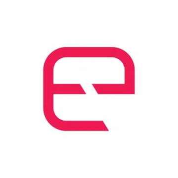 Abstract letter e simple geometric line logo vector Stock Illustration