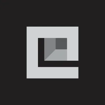 Abstract letter e square 3d design logo vector Stock Illustration