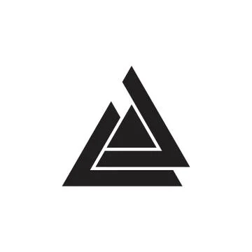 Abstract letter e triangle geometric logo Stock Illustration
