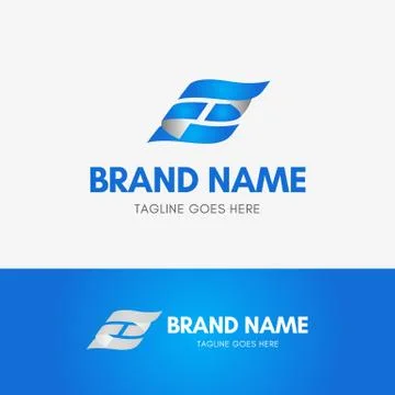 Abstract Letter E Wave Logo Stock Illustration