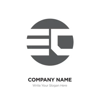 Abstract letter ED EO logo design template, Black Alphabet initial letters co Illustrazione stock