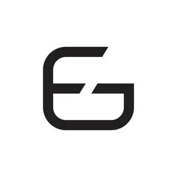 Abstract letter fg simple geometric line logo vector Stock Illustration