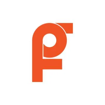 Abstract letter fp simple loop logo vector Stock Illustration