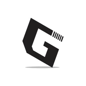 Abstract letter g simple geometric logo Stock Illustration
