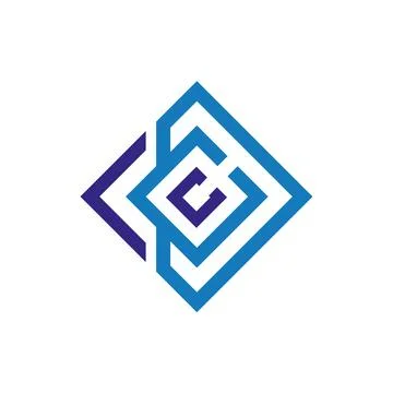 Abstract letter gc square linear geometric symbol vector Stockillustratie