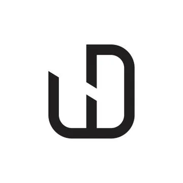 Abstract letter h simple geometric line logo vector Illustrazione stock