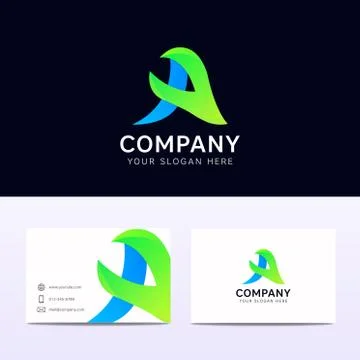 Abstract A letter icon ecologic logo sign vector design Stock Illustration