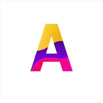 Abstract A letter icon funny flat sign vector logo design Stock Illustration