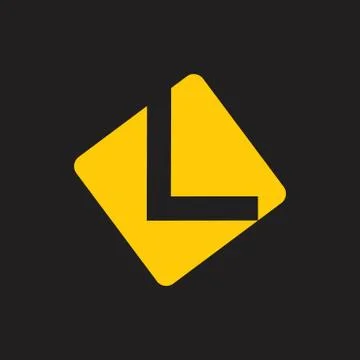 Abstract letter kl simple square geometric logo Stock Illustration