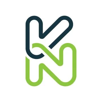 Abstract Letter KN Stock Illustration