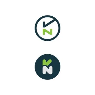 Abstract Letter KN Stock Illustration