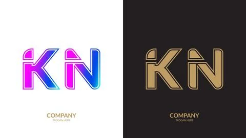 Abstract letter KN logo design template. Stock Illustration