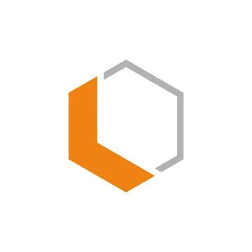 Abstract Letter L Hexagon Shape Logo Template Stock Illustration
