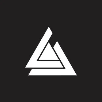 Abstract letter la geometric triangle logo Stock Illustration