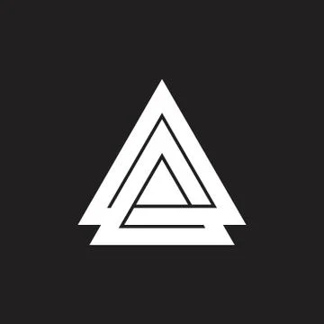 Abstract letter A linked triangle arrow geometric logo vector Stock Illustration