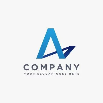 Abstract Letter A logo icon vector template with shadow effect Stock Illustration
