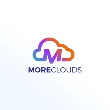 Abstract Letter M Clouds Technology Logo Sign Symbol Icon Stock Illustration