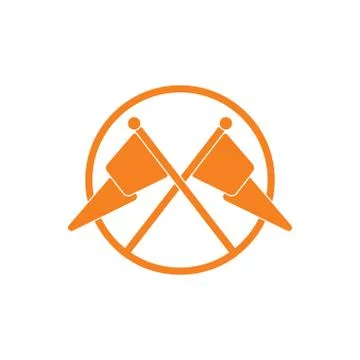 Abstract letter m cross flag design logo vector Stock Illustration