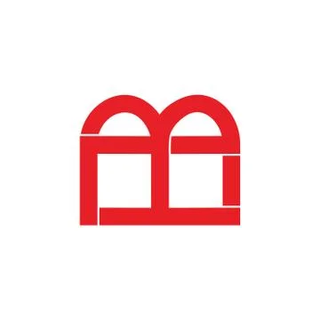 Abstract letter m store front building design logo Stock Illustration