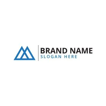 Abstract letter m triangle logo design template Stock Illustration