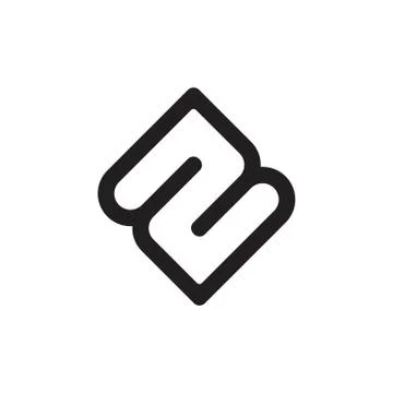 Abstract letter n 2 simple geometric line logo vector Illustrazione stock