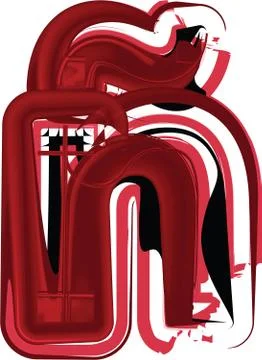 Abstract Letter n Stock Illustration