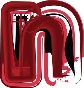 Abstract Letter n Stock Illustration
