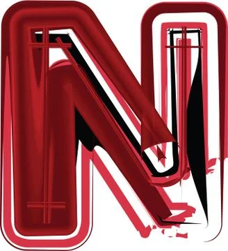 Abstract Letter N Stock Illustration