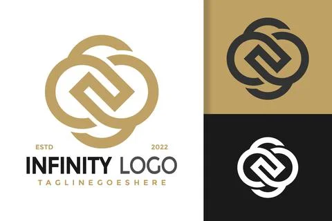 Abstract Letter N Infinity Logo Design, brand identity logos vector, modern l Stock Illustration